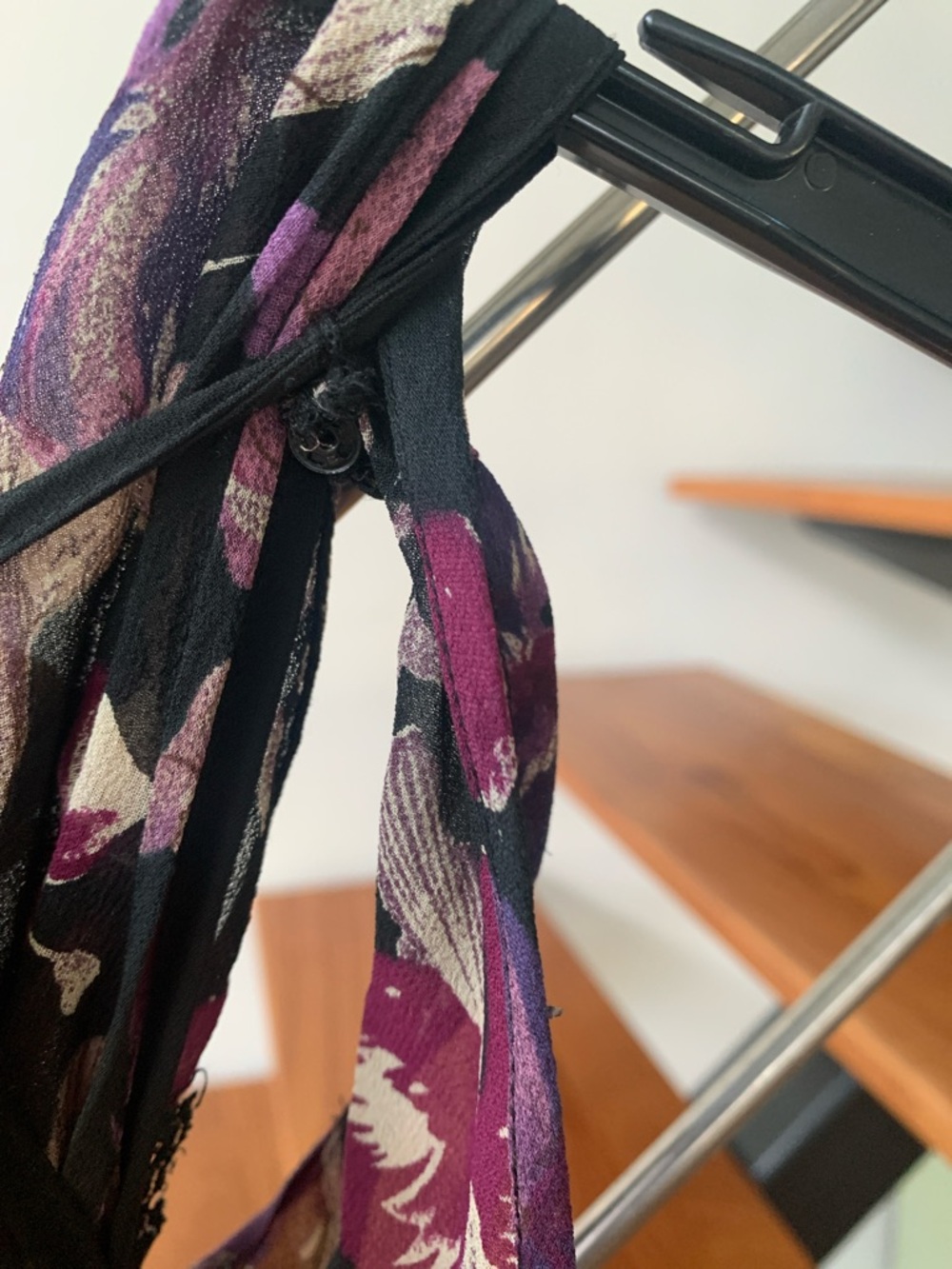 Papell Boutique Black Maxi Dress with Purple Floral Print - Picture 6 of 6